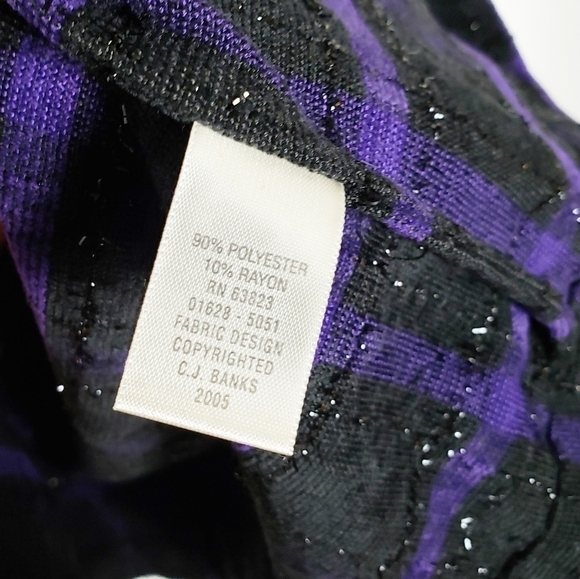 C.J. BANKS shimmer plaid button down top shacket fall 2000s deadstock - Picture 6 of 6